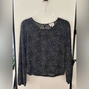 Olive & Oak Black and White Speckled Blouse